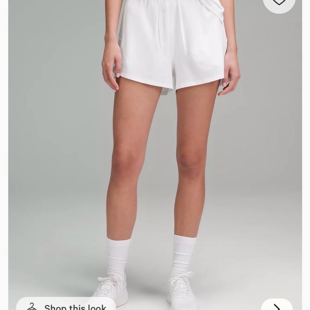 Lululemon Athletica Court Rival High-Rise White Athletic Shorts 3”